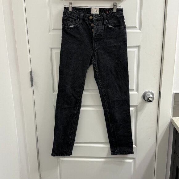 Sezane slim parfait Mid Rise skinny jean size 24 black Button Fly - Picture 1 of 3
